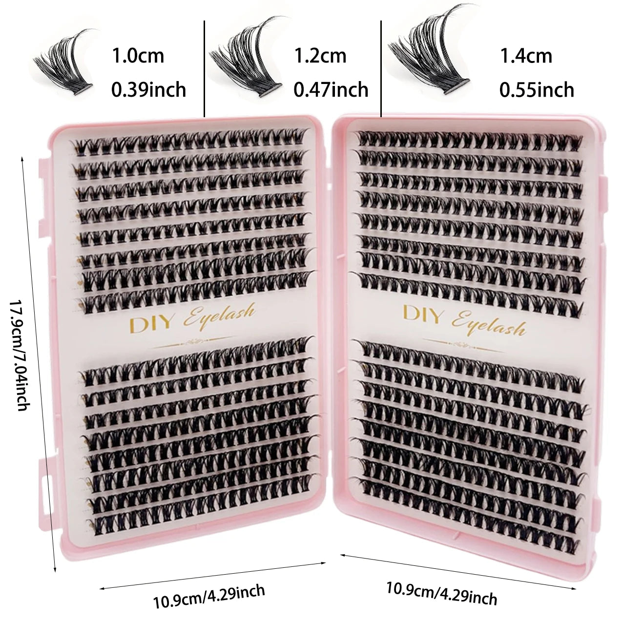 640Pcs DIY D-Curl Eyelashes 10-14Mm Natural Look Wispy Lashes 40P/80P Cluster for Personal Use