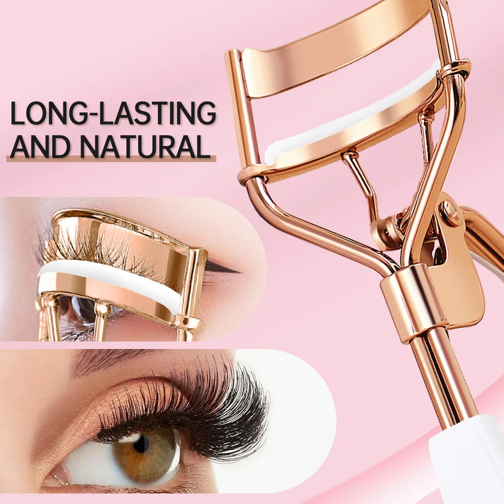 A Curly Long-Lasting Eyelash Clip with 15 Silicone Replacement Pads, Made with Eye Makeup, the Perfect Gift for Women