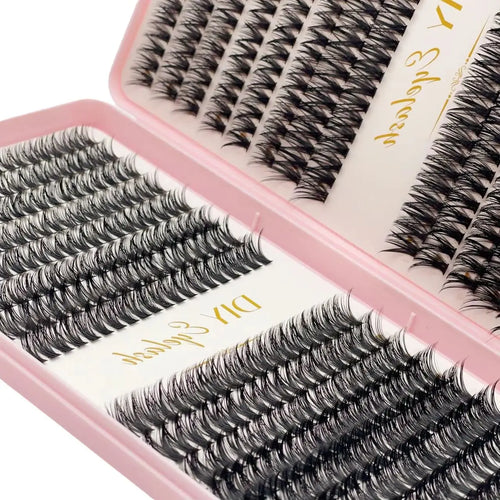 640Pcs DIY D-Curl Eyelashes 10-14Mm Natural Look Wispy Lashes 40P/80P Cluster for Personal Use