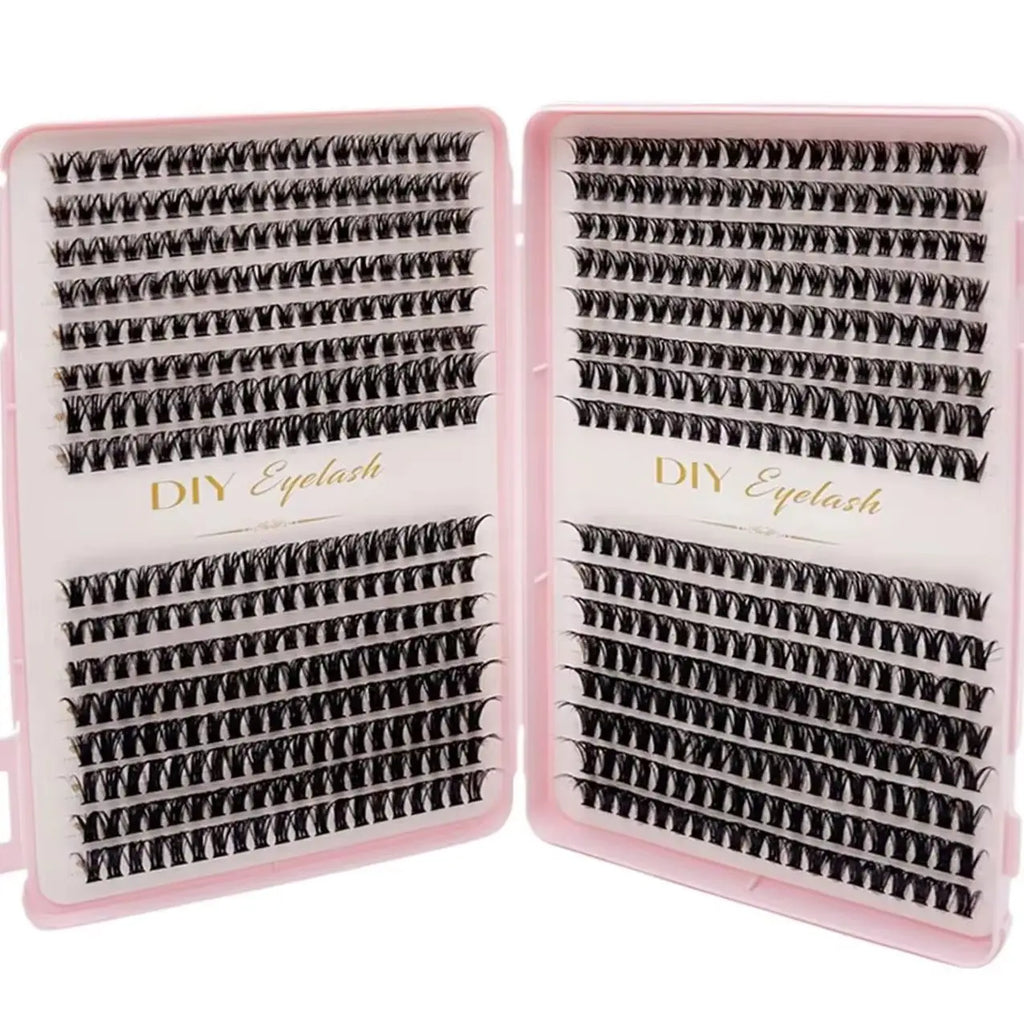 640Pcs DIY D-Curl Eyelashes 10-14Mm Natural Look Wispy Lashes 40P/80P Cluster for Personal Use